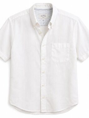 Porter & Ash Men’s 100% Linen White Button Down Shirt Size L